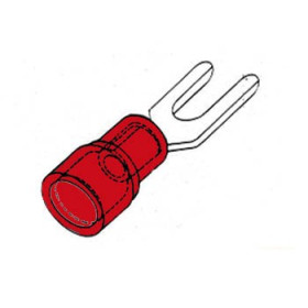 10 COSSES FOURCHE 4.3MM ROUGE (0.5-1.0MM²) (6080)
