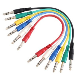 SET 6 CABLES PATCH JACK 6,35 mm STEREO / JACK 6,35 mm STEREO 0,90 METRE