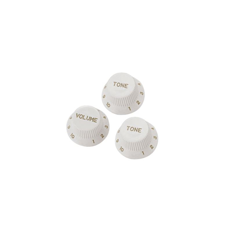 3 BOUTONS DE REGLAGE TYPE STRAT BLANC YELLOW PARTS