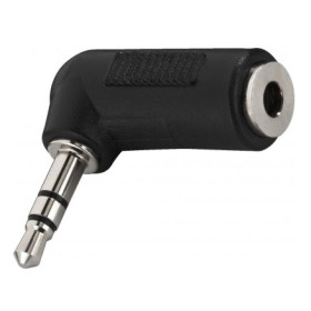 ADAPTATEUR JACK STEREO 3,5mm MALE / 3,5mm FEMELLE COUDE 90° (6080)
