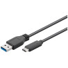 CORDON USB A 3.0 - USB C 3.0 LONGUEUR 0.50 METRE