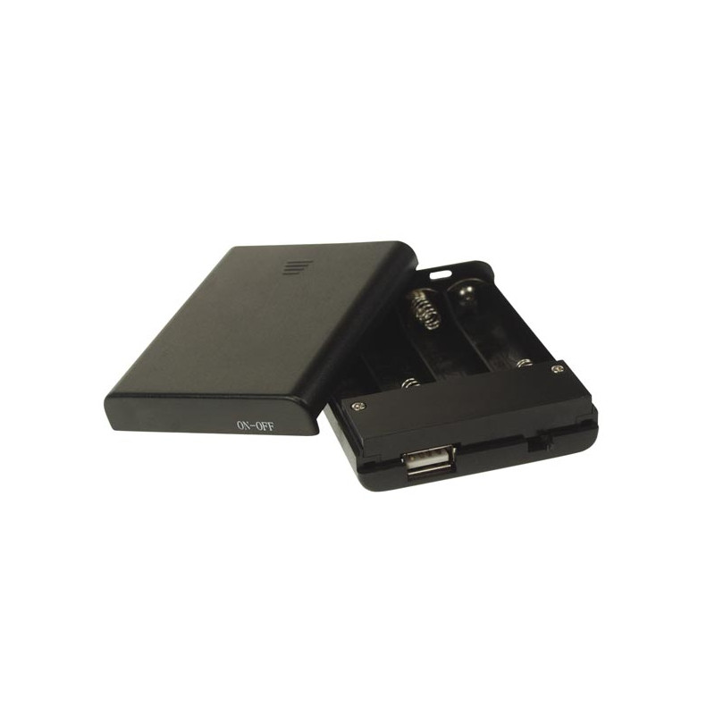 COUPLEUR DE 4 PILES AA/R6 (AVEC CONNEXION USB) + INTERRUPTEUR (100150)