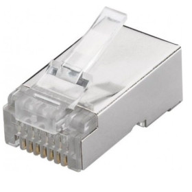 10 FICHES RJ45 MALE POUR CABLE ROND CAT 6A STP BLINDEE GOOBAY