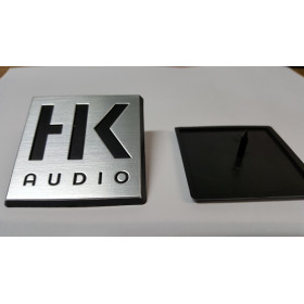 LOGO HK AUDIO 55X55 MM ABS BLACK/SILVER BRUSHED POUR L5-115FA - AT112