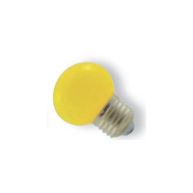 LAMPE LED 230V 1W E27 JAUNE 45X70mm 30 LUMENS 320° (80120)