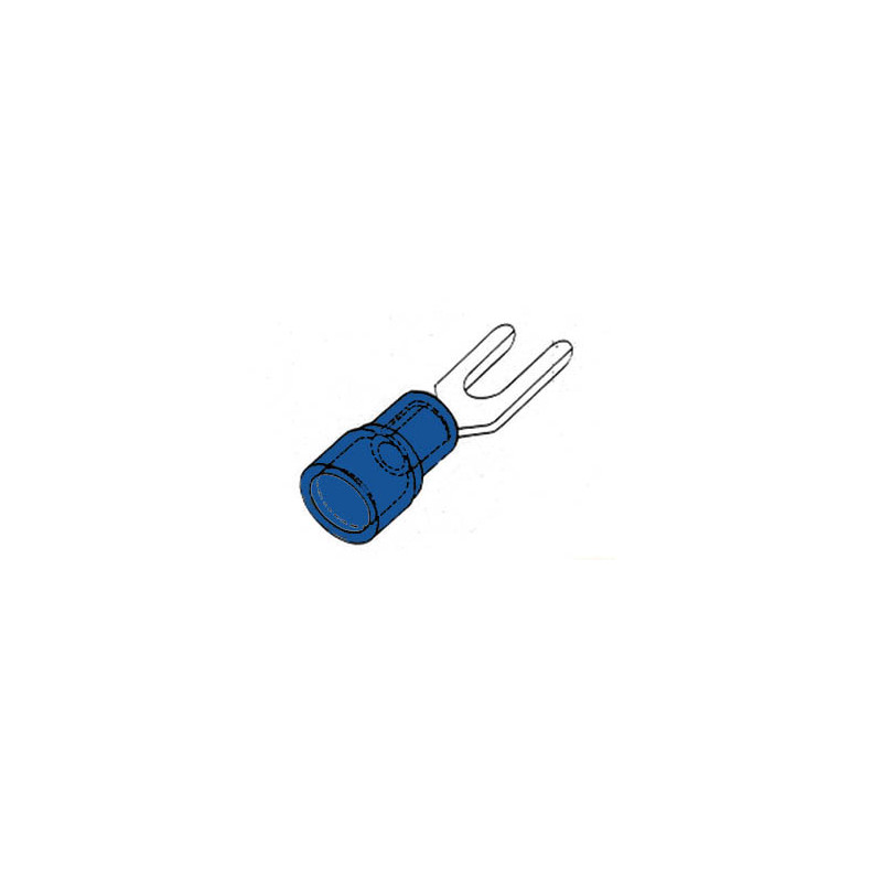 10 COSSES FOURCHE 6.4mm BLEU (1.5-2.5mm²) (6080)