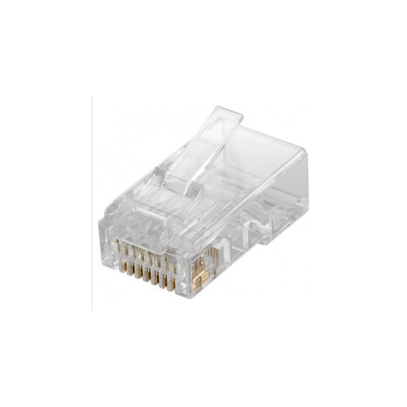 10 FICHES RJ45 MALE POUR CABLE ROND CAT 6A UTP NON BLINDEE GOOBAY