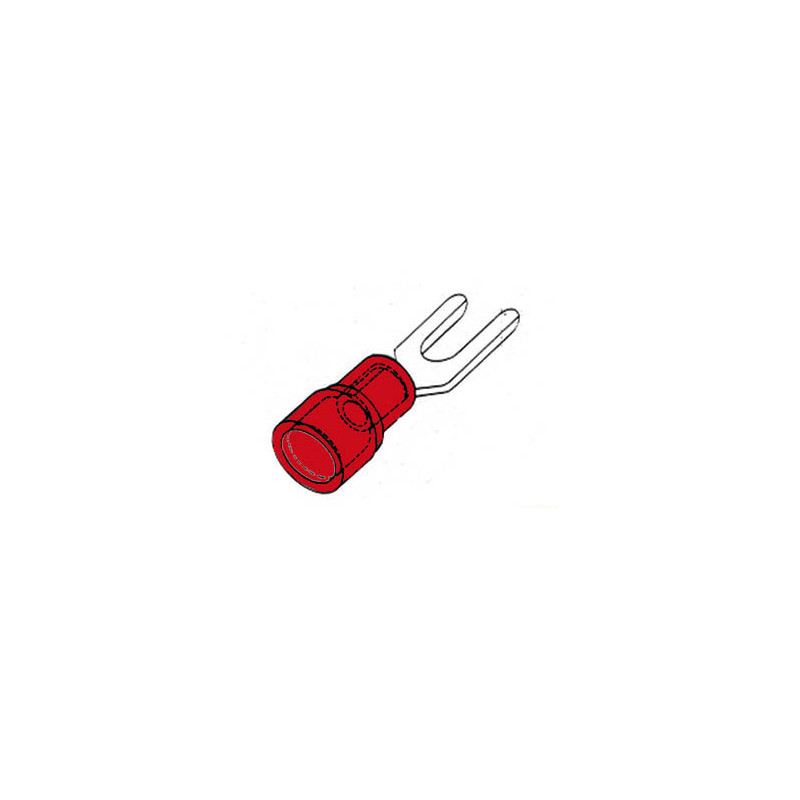 10 COSSES FOURCHE 3.7MM ROUGE (0.5-1.0MM²) (6080)
