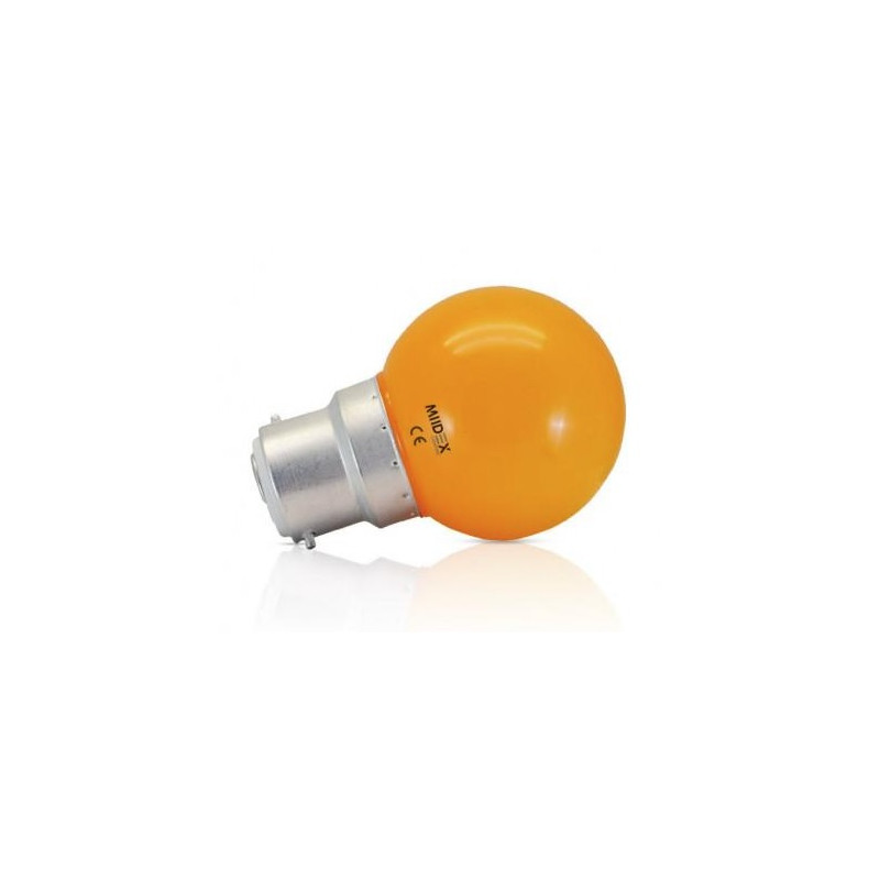LAMPE LED 230V 1W B22 ORANGE 45X68mm MIIDEX