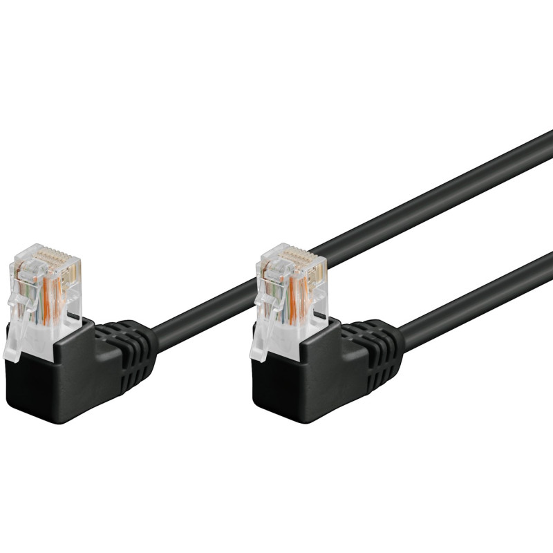 CABLE DE LIAISON 0.50M CAT5E RJ45 90° U/UTP NOIR GOOBAY