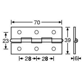 CHARNIERE PLATE ZINC GROS MODELE 70X39mm (70100)