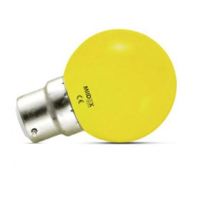 LAMPE LED 230V 1W B22 JAUNE 45X68mm MIIDEX