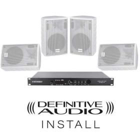 PACK INSTALL 4xNEF WH + 1xMEDIA AMP ONE DEFINITIVE AUDIO