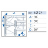 ANGLE CARREE 290 ALU 2D 90° ASD