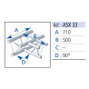 ANGLE 3 DEPARTS A PLAT 90° 0.50 X 0.71 METRE ASD