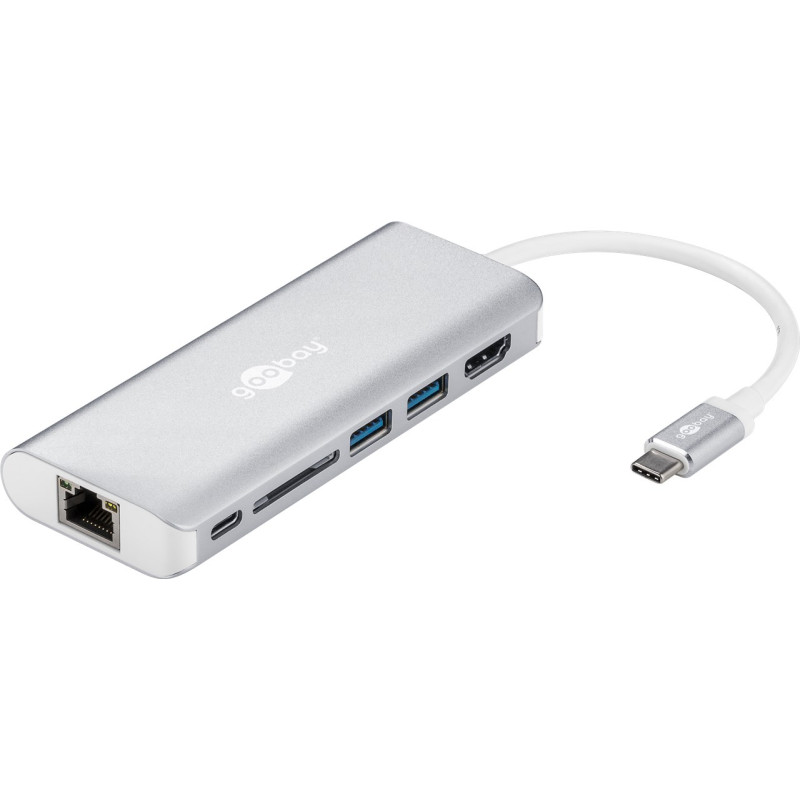 ADAPTATEUR USB-C HDMI 4K USB, CR, RJ45 - ALIMENTATION ELECTRIQUE