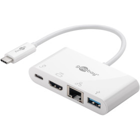 ADAPTATEUR MULTIPORTS  USB-C MALE - HDMI + ETHERNET  GOOBAY