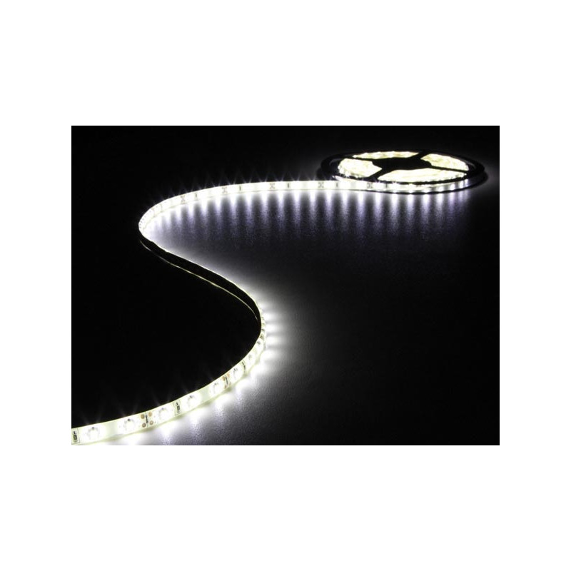 BANDE LED FLEXIBLE 3528 BLANC FROID 300 LEDS 5 METRES 12Vcc 12W 1A IP61
