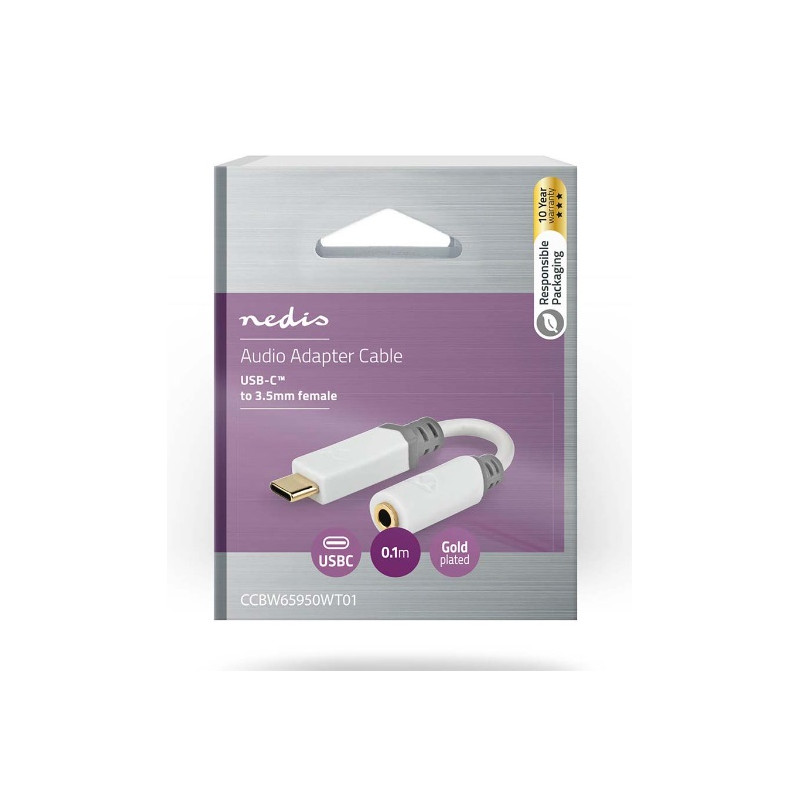 ADAPTATEUR USB 3.1 USB-C Mâle / 3.5 mm Femelle 0.10 M NEDIS
