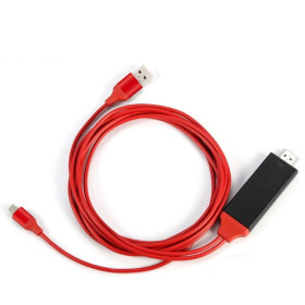 CORDON 2 METRES HDMI MALE - LIGHTNING ET USB MALE (120180)