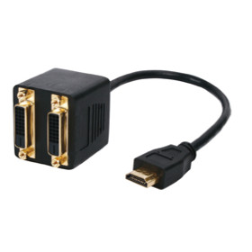 CABLE REPARTITEUR HDMI MALE  2 X DVI-D FEMELLES (120180)