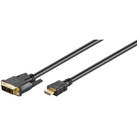 CORDON DVI-D 18+1 MALE   HDMI MALE 2 METRES NOIR (160220)