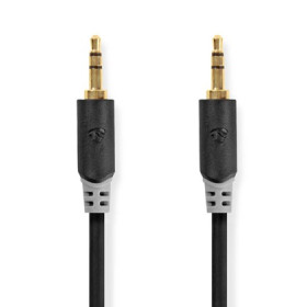 CABLE JACK MALE STEREO 3.5 / MALE 3.5 STEREO ANTHRACITE 2M NEDIS