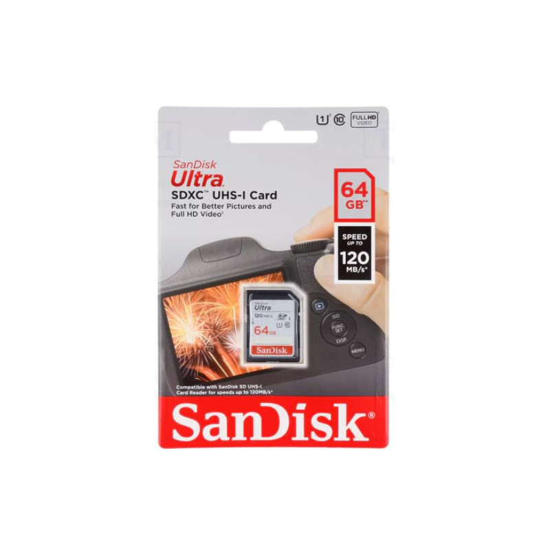 CARTE MEMOIRE ULTRA SDXC 120MB/S 64GB SANDISK