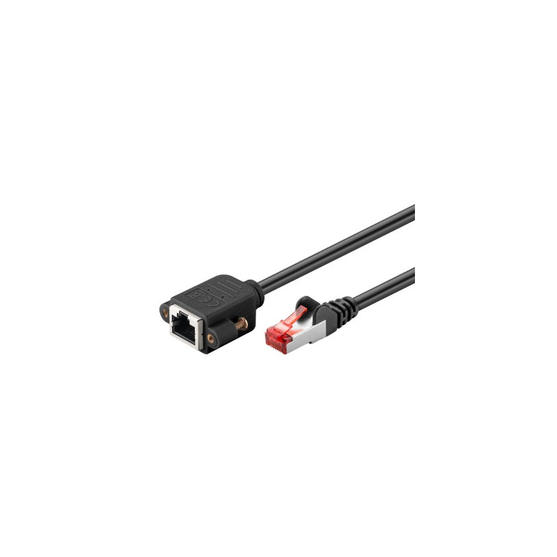 CORDON RJ45 CAT 6 Rallonge S/FTP 0.5 M NOIR GOOBAY