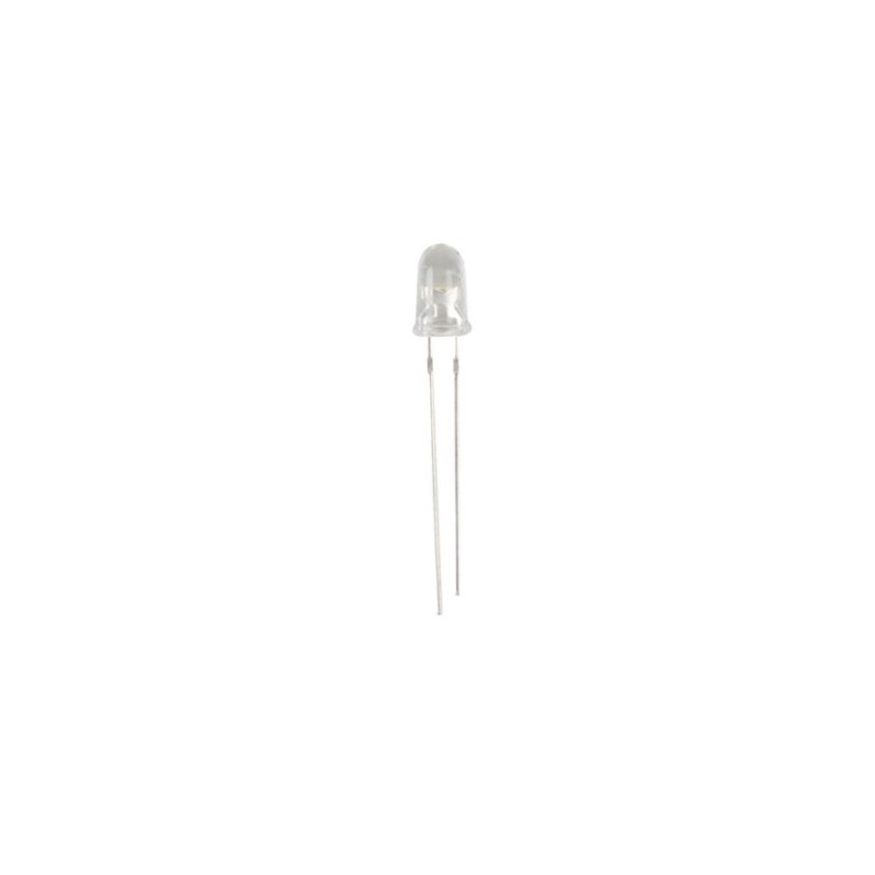 10 LEDS 5MM 3,2VCC 20MA BLANCHE TRANSPARENT