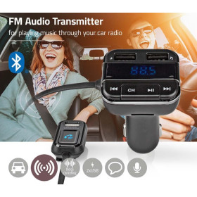 TRANSMETTEUR FM AUDIO NOIR POUR VOITURE NEDIS