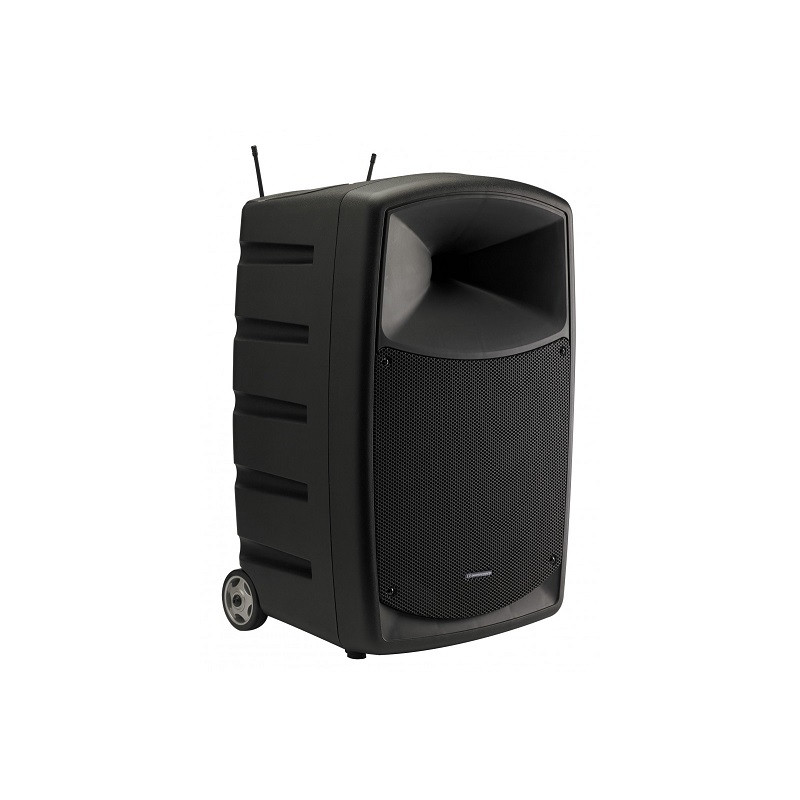 ENCEINTE PORTATIVE -F8- SUR BATTERIE 250W +MIXER +2 MICROS +BT AUDIOPHONY