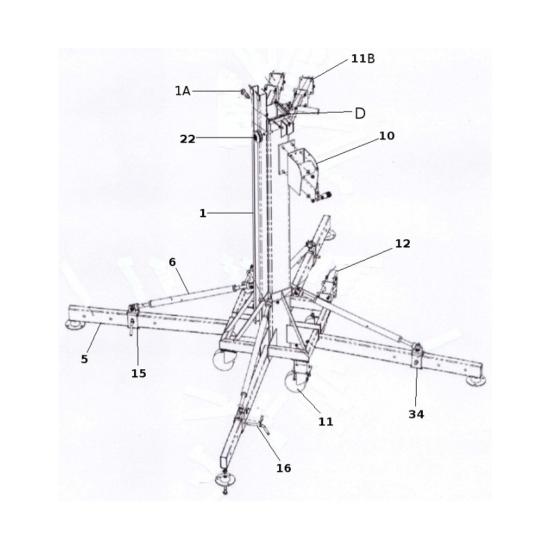 ROULETTE PIVOTANTE ROU125B POUR ALT600 ASD NOMENCLATURE N°11