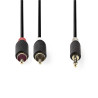 CORDON AUDIO JACK STEREO 3,5mm MALE - 2 X RCA MALES 2 METRES