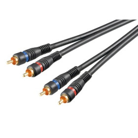 CORDON DOUBLE RCA MALE / MALE 3 METRES