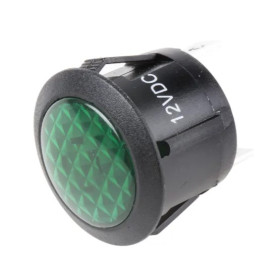 VOYANT ROND 20.8mm NEON VERT 12Vcc