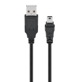 CORDON USB A MALE - MINI USB B 5 PINS 2.0 MALE 5 METRES GOOBAY