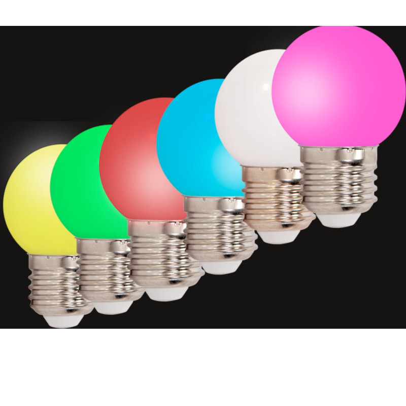 JEU DE 6 AMPOULES LED MULTICOLORES E27 POUR GUIRLANDES