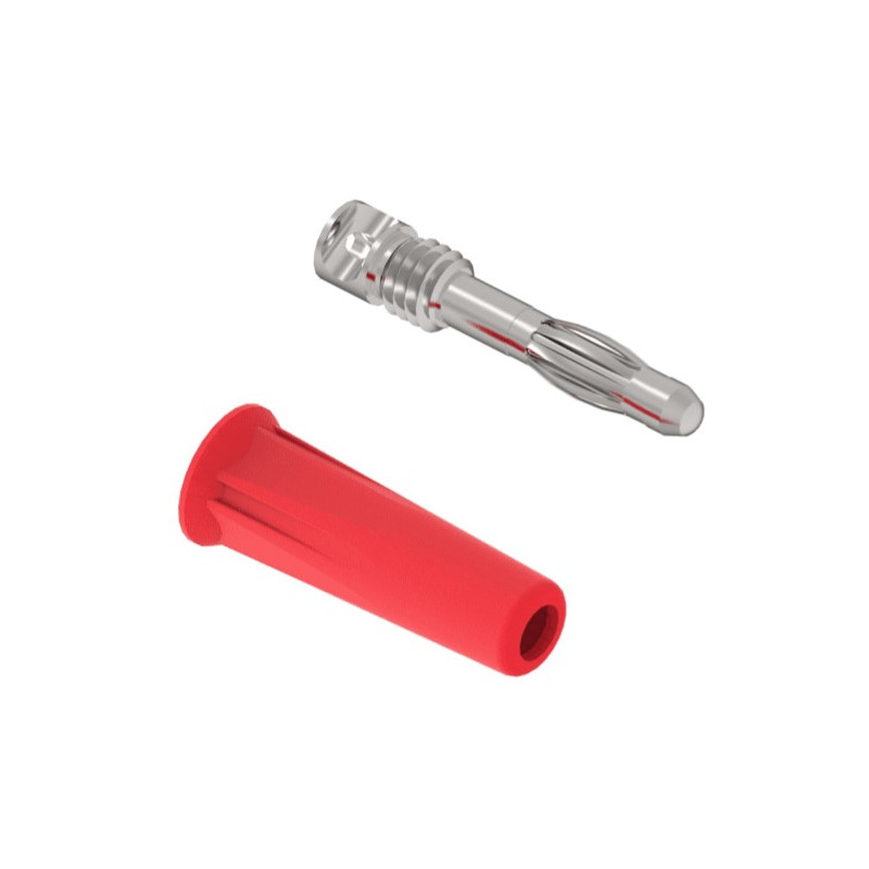 BANANE MALE ROUGE 4MM 24A 30VAC 60VDC (6080)