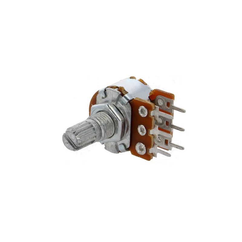 POTENTIOMETRE METAL 10KOHMS LOGARITHMIQUE STEREO (6080)