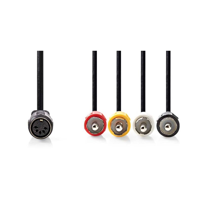 CORDON DIN 5 BROCHES FEMELLE 4 RCA MALE 20CM NEDIS