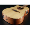 GUITARE LAG DREADNOUGHT GAUCHER ELECTRO NATURELLE