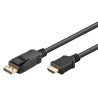 CORDON DISPLAYPORT MALE - HDMI MALE 3 METRES GOOBAY