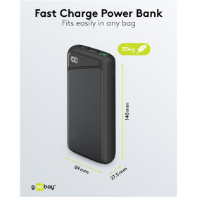 BATTERIE PORTABLE POWERBANK 20 000mAh GOOBAY