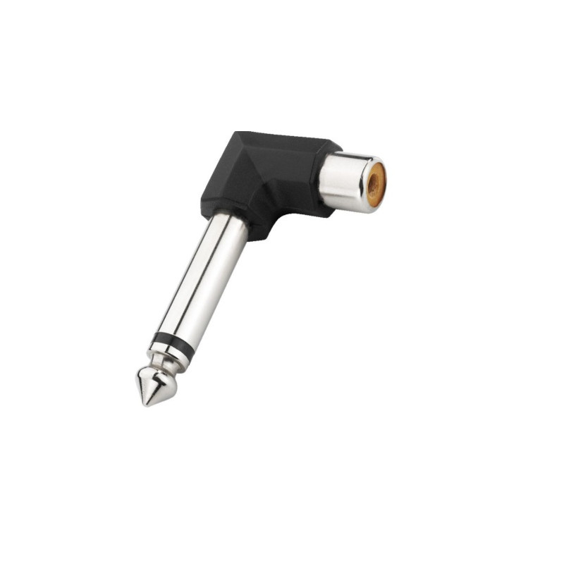 Adaptateur jack 6,35 mâle mono RCA femelle coudé MONACOR