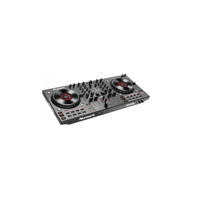 CONTROLEUR NUMARK 4 VOIES + ECRAN + CARTE SON USB NS 4 FX