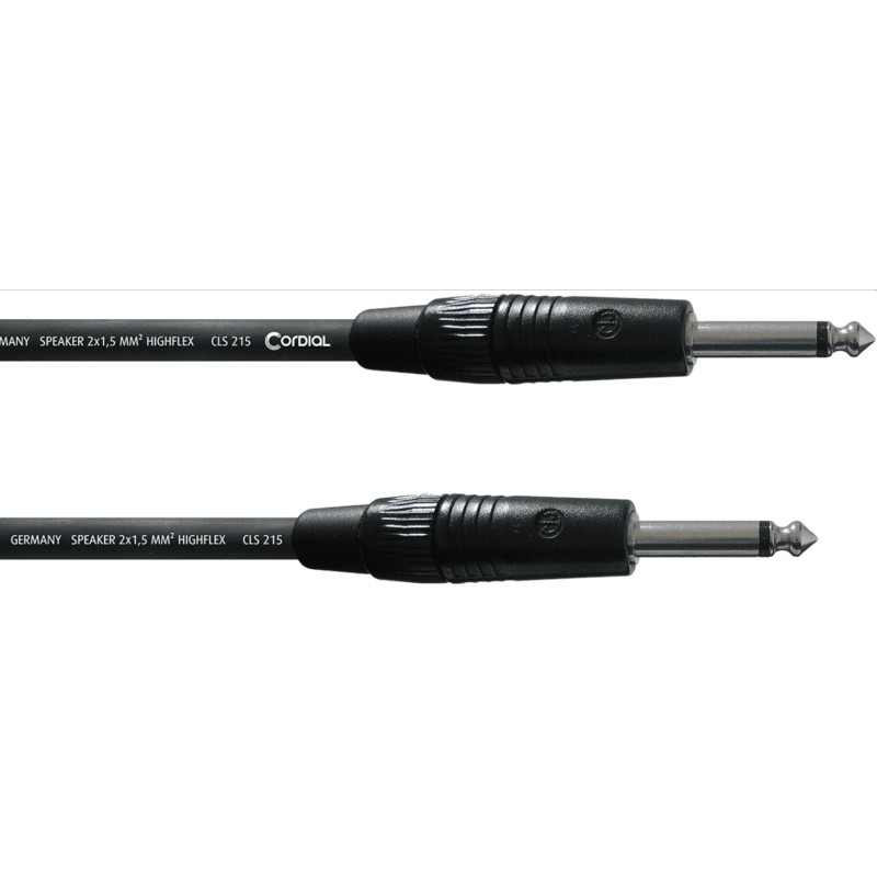CORDON HAUT-PARLEUR JACK MONO 6.35 NEUTRIK 1.5mm² MALE/MALE 1.5M CORDIAL