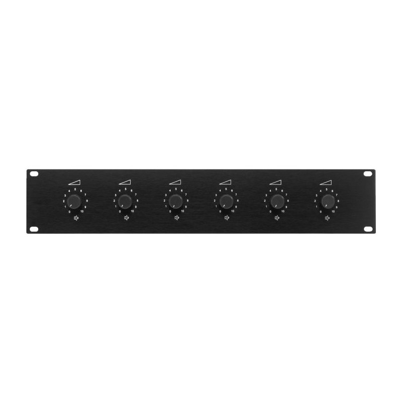 ATTENUATEUR PUBLIC ADRESS 6 VOIES 100W POUR MONTAGE EN RACK 19'' MONACOR ATTENUATEUR PUBLIC ADRESS 6 VOIES 100W POUR MONTAGE EN RACK 19'' MONACOR