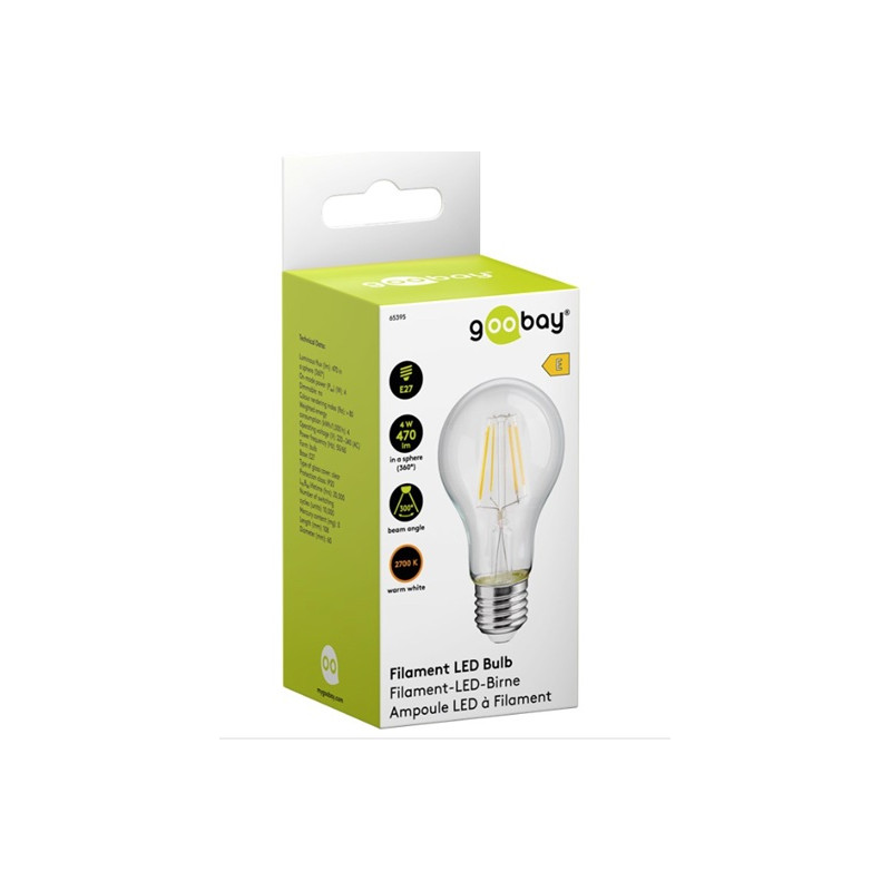 AMPOULE LED E27 FILAMENT 4W BLANC CHAUD 2700K GOOBAY AMPOULE LED E27 FILAMENT 4W BLANC CHAUD 2700K GOOBAY