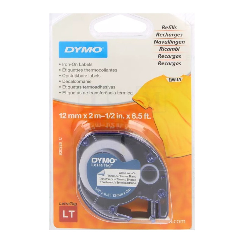 RUBAN DYMO 12MM 2M BLANC CARACTERE NOIRE POUR LETRA TAG RUBAN DYMO 12MM 2M BLANC CARACTERE NOIRE POUR LETRA TAG